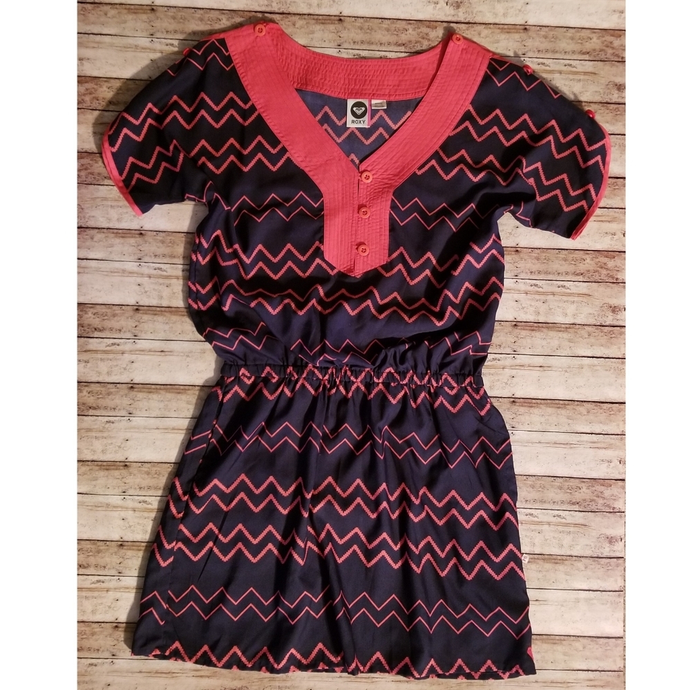 Roxy Coral/Navy Summer Dress